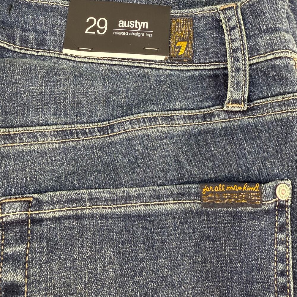 7 For All Mankind Jeans Women's 29 (8) Blue Austyn Relaxed Straight Leg NWT - Picture 4 of 15